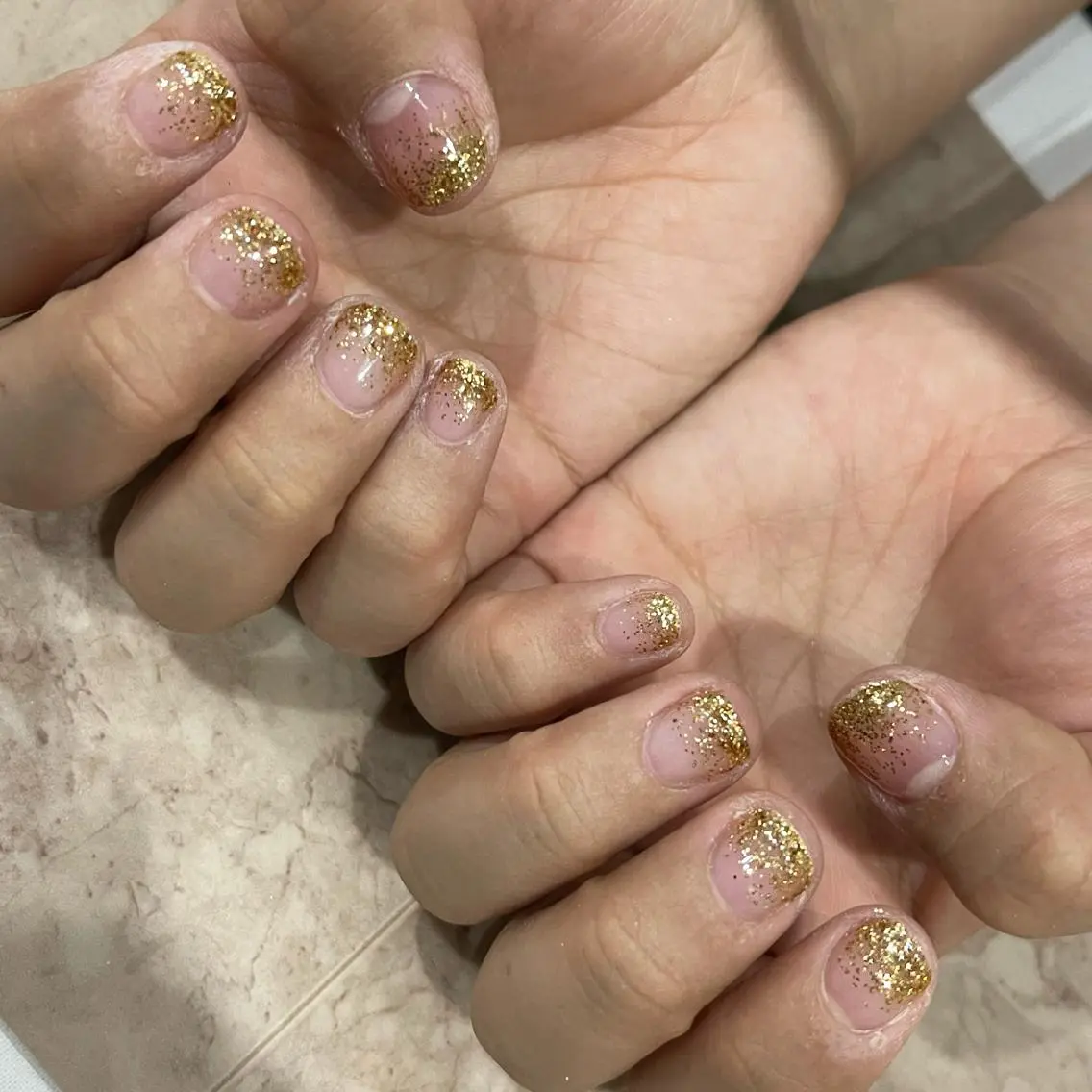 ネイル グラデーション ラメ(グリッター) ラメグラデーション Wish Nail 恒川のネイルデザイン