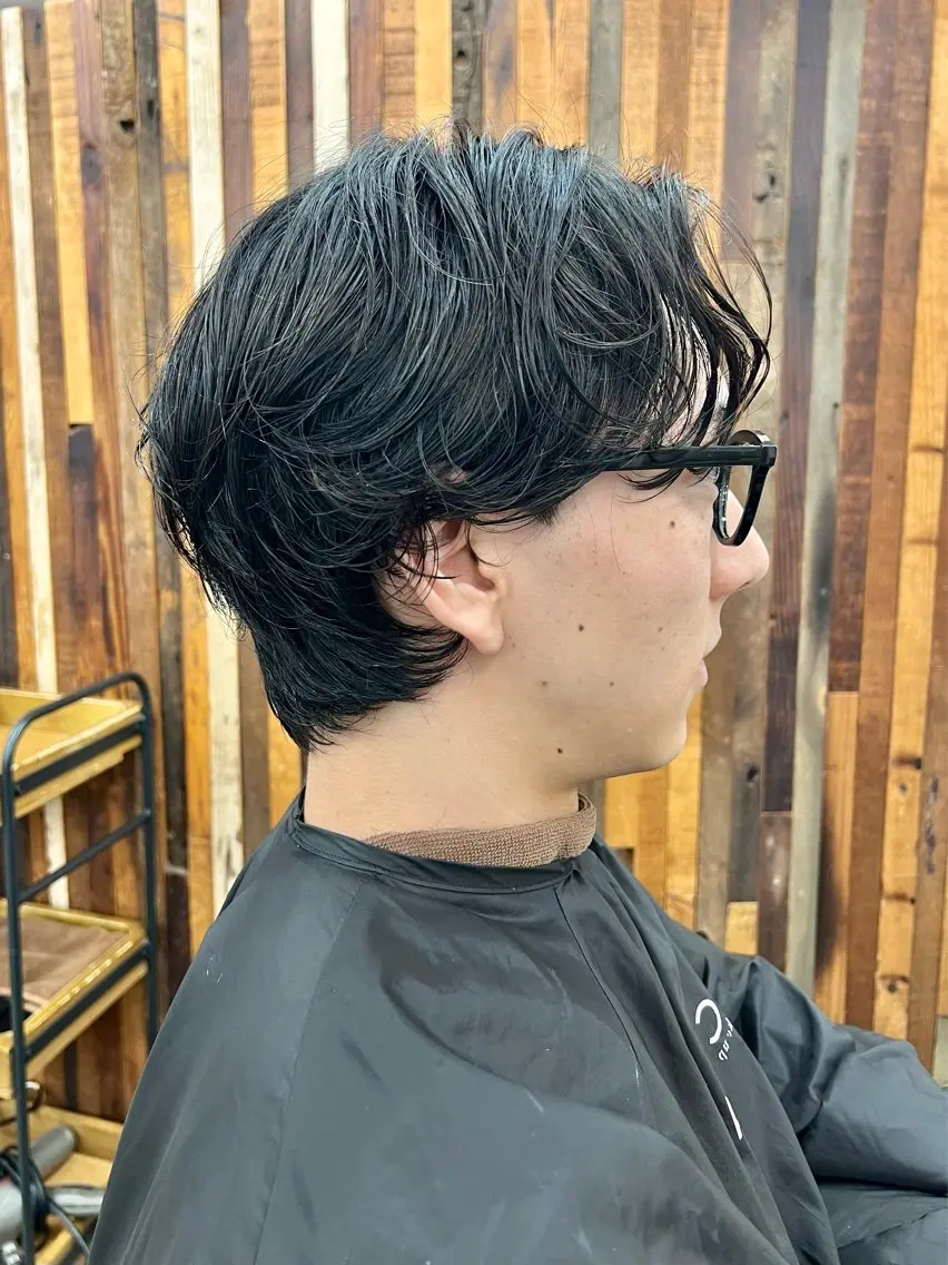 ショート パーマ メンズ カット パーマ 再現性毛流れパーマ メンズヘア木村陸弥のヘアスタイル