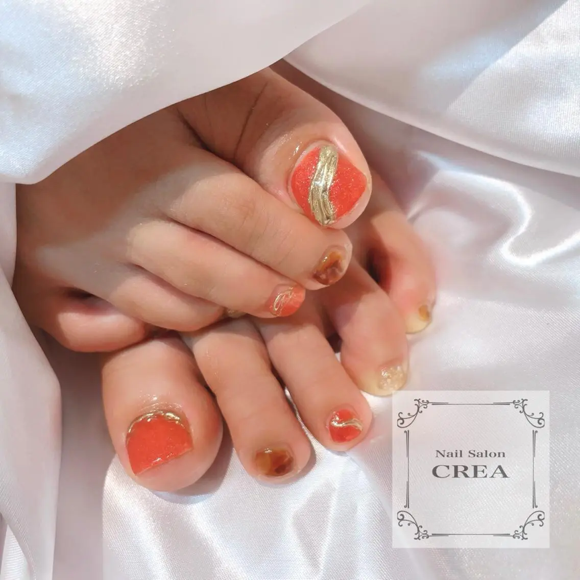 ネイル フットネイル ミラーネイル ニュアンスネイル NailSalon CREAのネイルデザイン