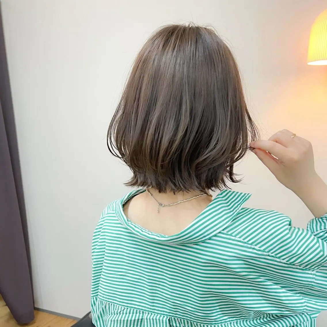 ミディアム カラー パーマ カット レイヤー/髪質改善 デジパ/tenderのヘアスタイル