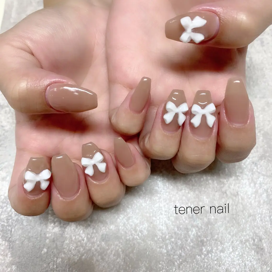 ネイル リボン ハンドネイル テネルネイル tener nailのネイルデザイン