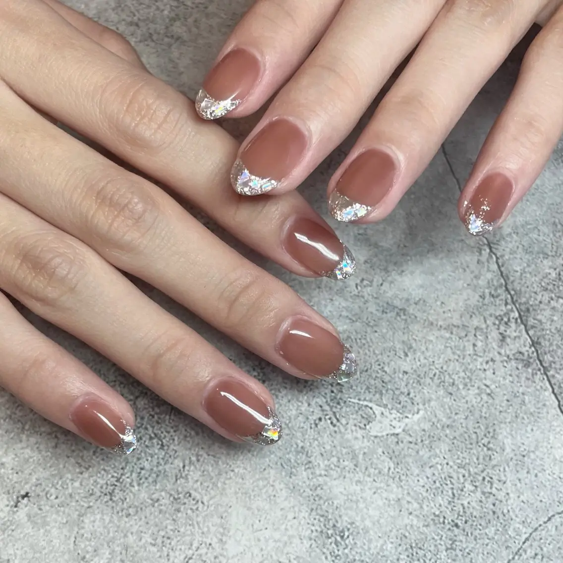 minimo限定価格🌷 hand nail«ガラスフレンチ※ベースカラー有»10,000→9,500※オフありの写真