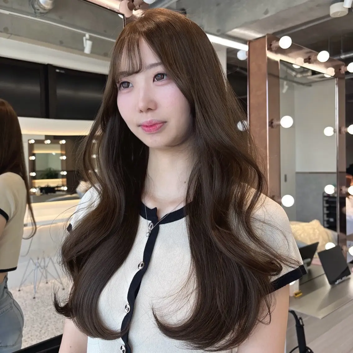 ロング カラー ベージュカラー ヘーゼル ヘアカラー 🍒ブリーチなしカラ ー／Sakura🍒のヘアスタイル