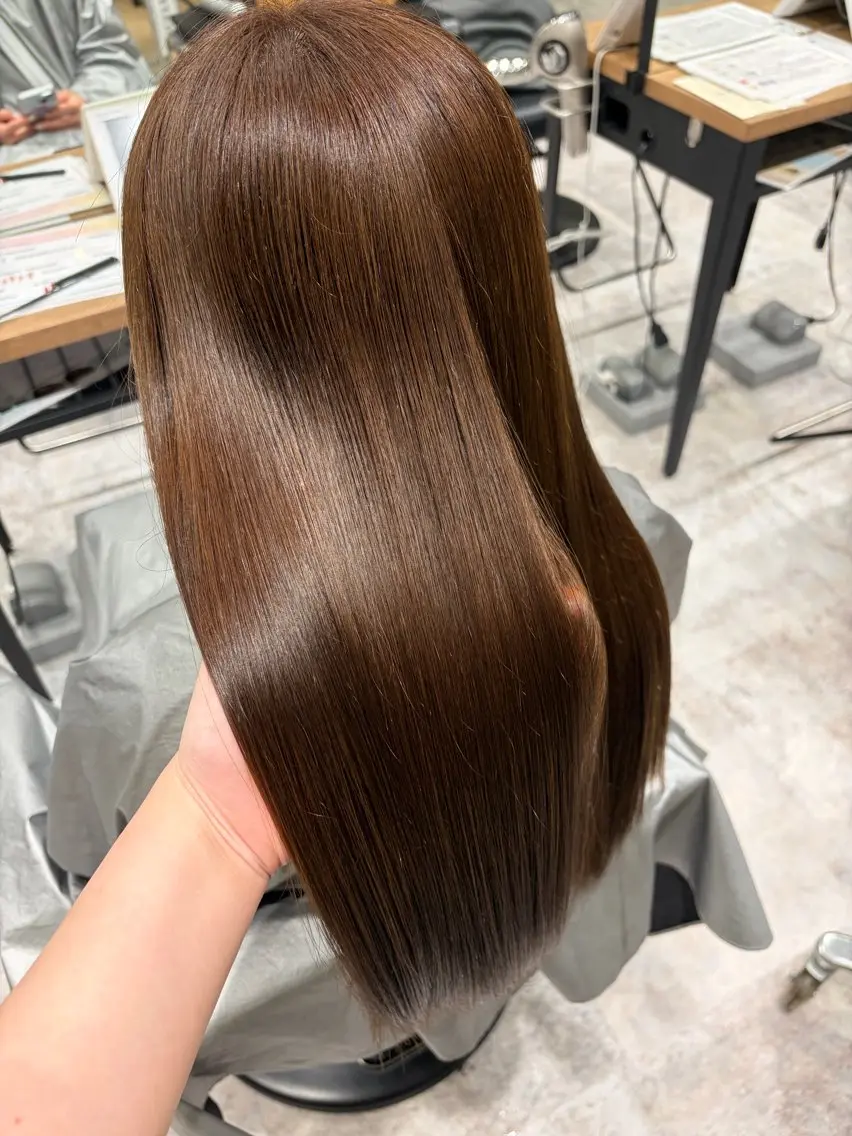 ロング カラー ブラウンカラー マロンブラウン The C海老名店 りりあのヘアスタイル