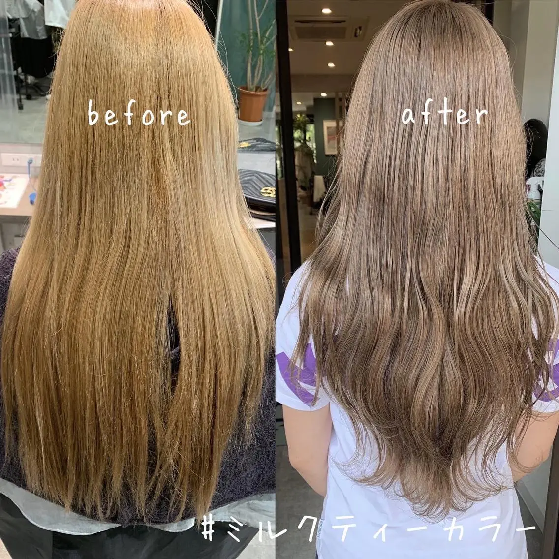 ロング カラー ヘアカラー トリートメント 髪質改善will hairdesignのヘアスタイル