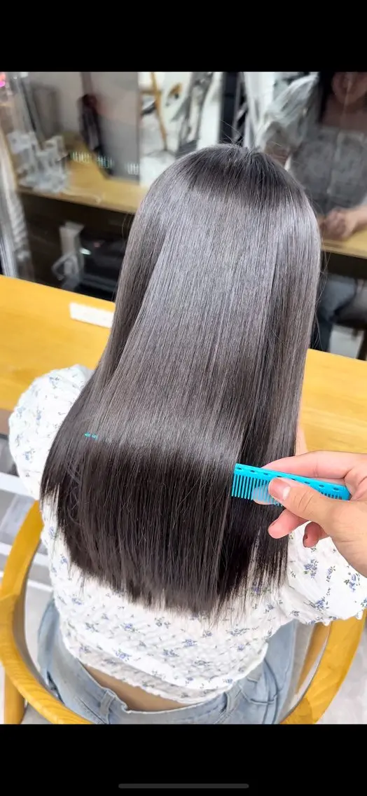 ロング 縮毛矯正 縮毛矯正 松浦 萌冬のヘアスタイル