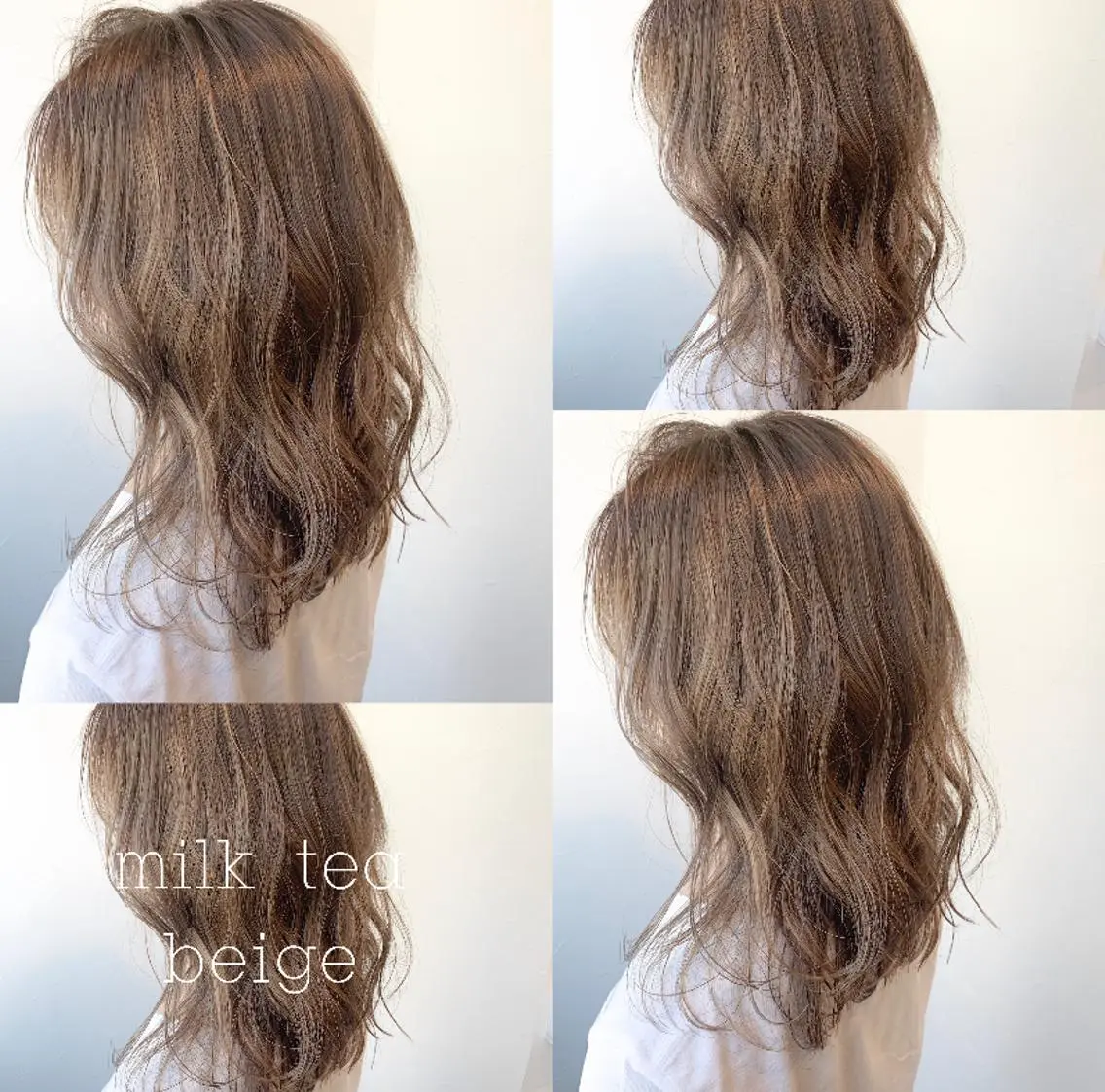 ロング カラー ベージュカラー ミルクティーベージュ RIYA❤︎ Aujuaソムリエのヘアスタイル