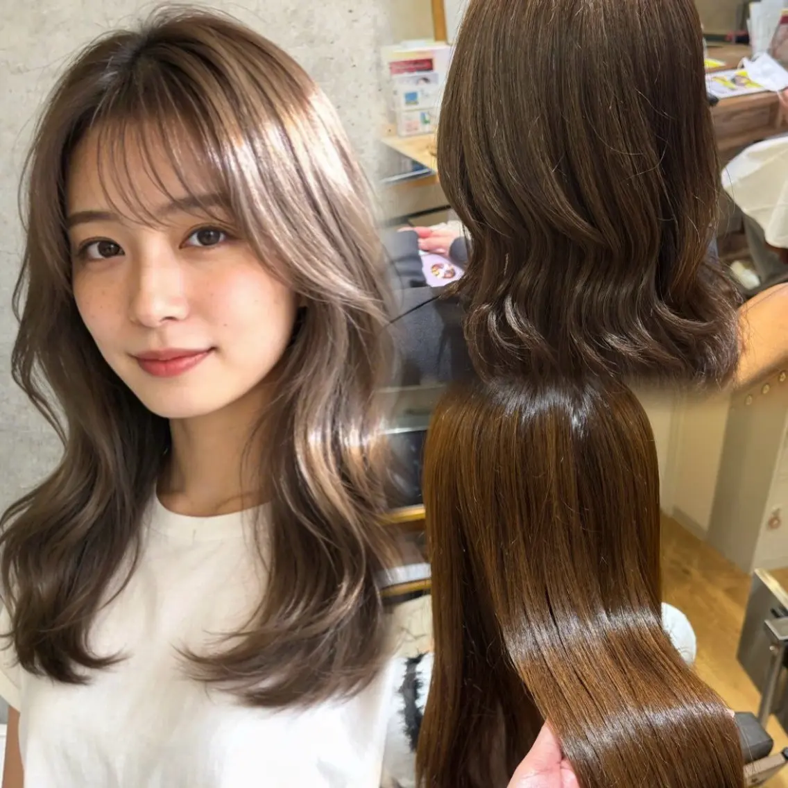 セミロング ボブ くびれヘア 顔まわりレイヤー ハイレイヤー 韓国風ヘア カット ヘアカラー トリートメント 🪞顔周りカット🪞 北里朋子のヘアスタイル