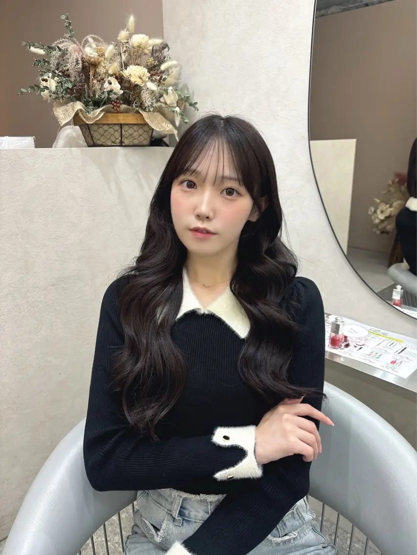 ロング カラー シールエクステ くびれヘア エクステ 顔周りカット 髪質改善 新宿/韓国風レイヤー /エクステ/YUTOのヘアスタイル
