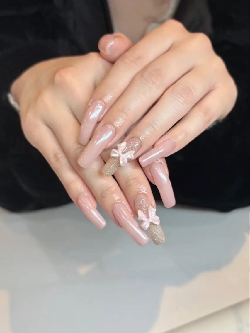 ネイル オーロラネイル リボン 🌟Nailist Ako🌟のネイルデザイン