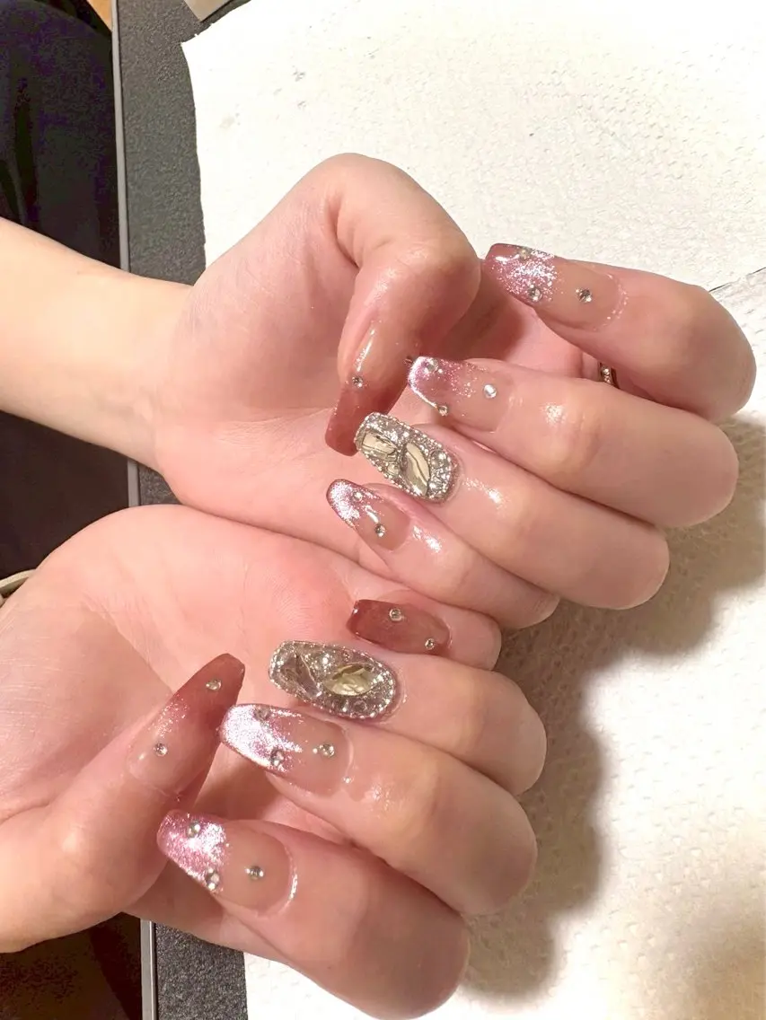 ネイル ピンク 新宿マグネット Mii Nailのネイルデザイン