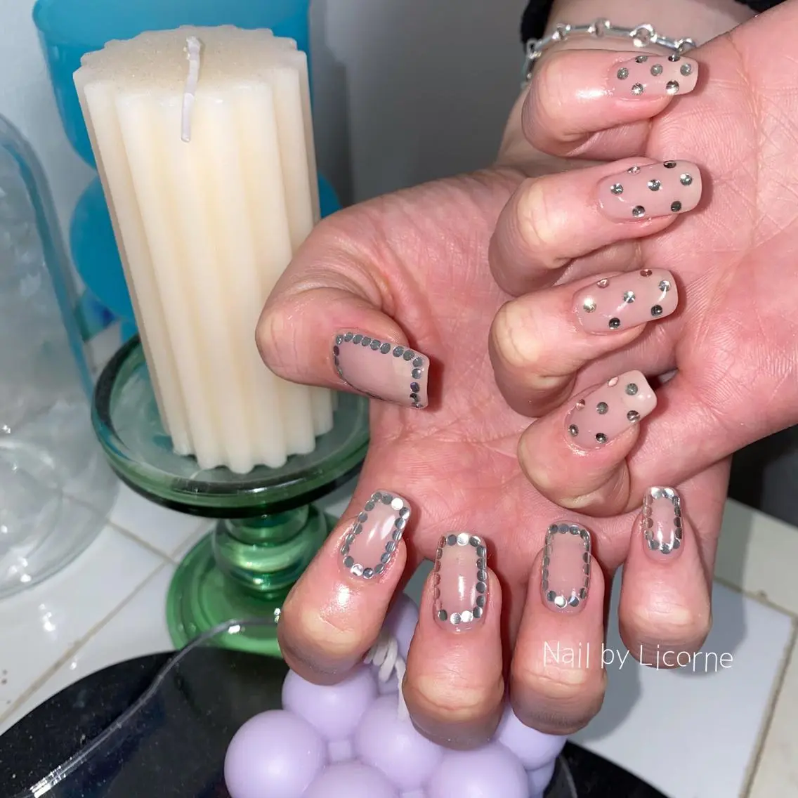 ネイル アートネイル オーロラネイル フレンチネイル 氷ネイル・うるうるネイル マグネットネイル ハンドネイル Nail by Licorneのネイルデザイン