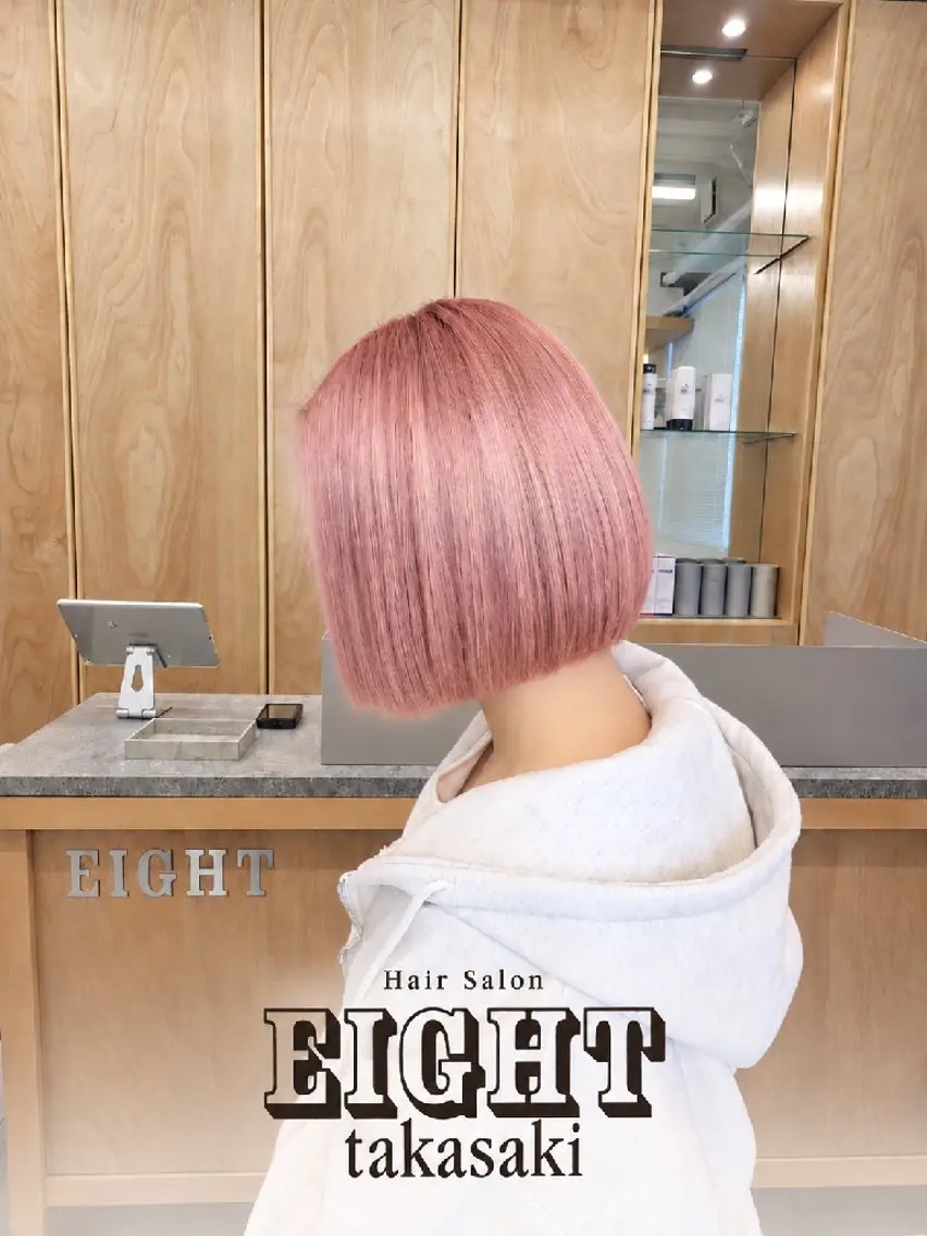 ミディアム カラー ブリーチ ピンクカラー ホワイトピンク ヘアカラー トリートメント 韓国風レイヤーカット 荒井太郎のヘアスタイル