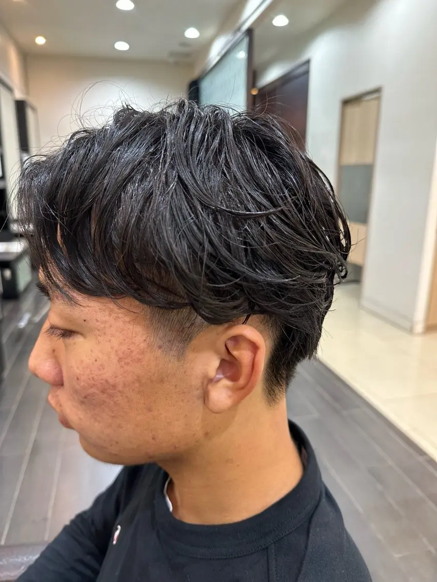 パーマ メンズ ナチュラルヘア 神田一瑳のヘアスタイル