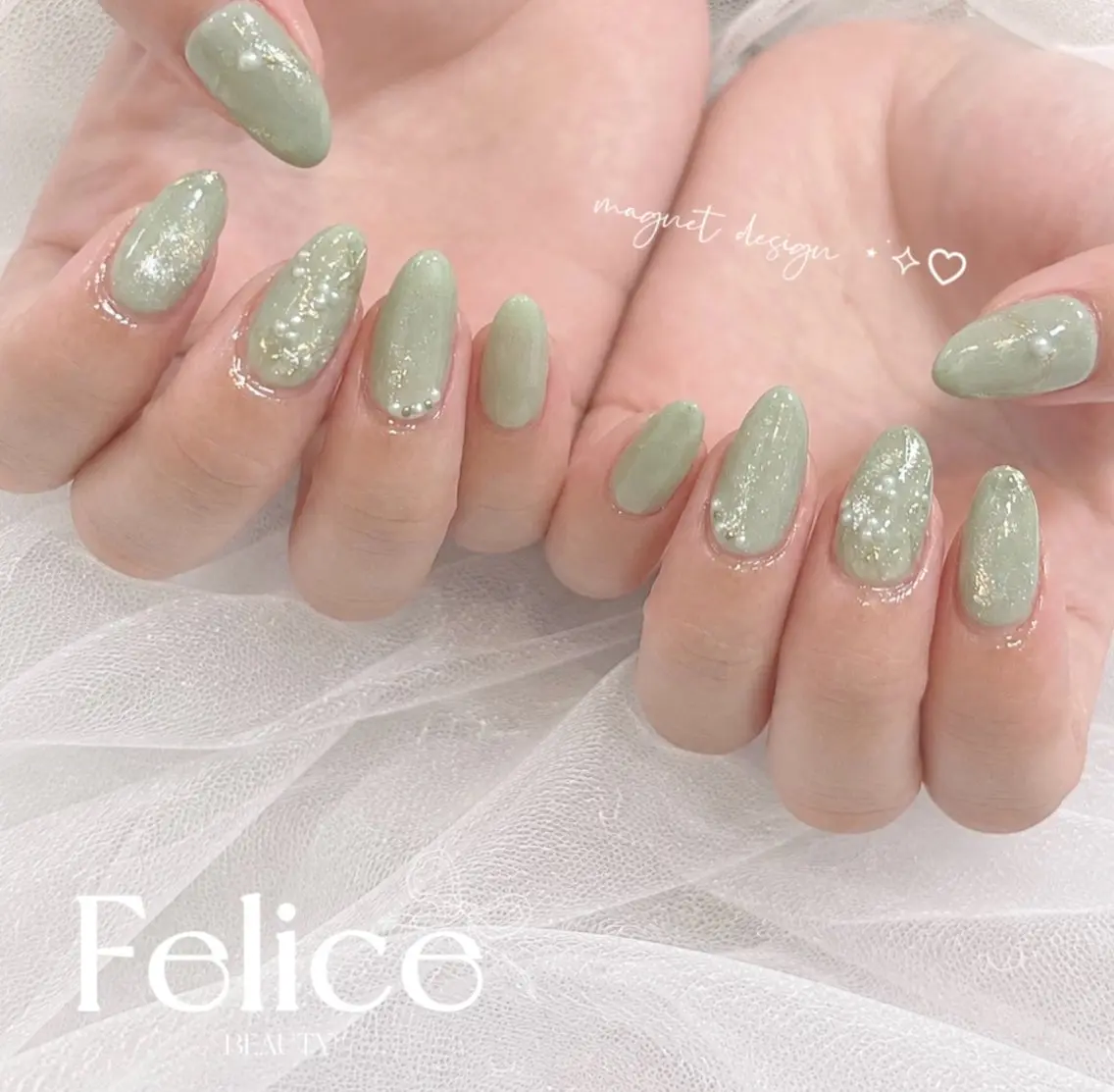 ネイル マグネットネイル ミラーネイル ハンドネイル MIREI Felice大宮西口のネイルデザイン