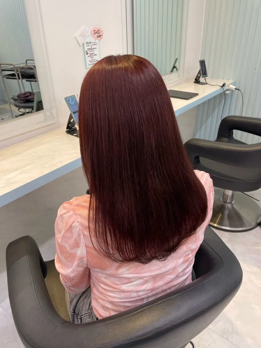 セミロング カラー ヘアカラー 🇰🇷韓流暖色ヘア 🍒saaya🍒のヘアスタイル