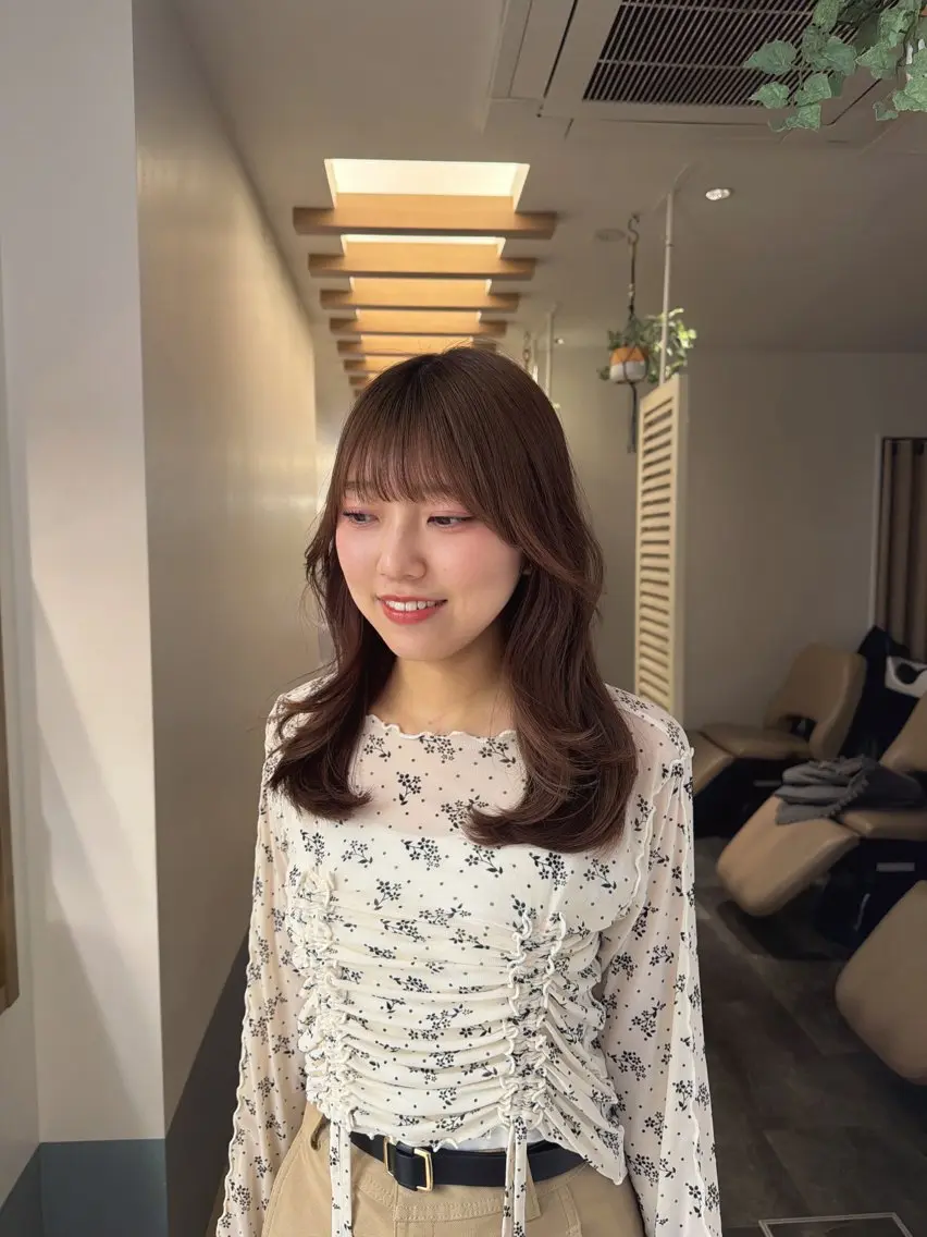 ミディアム ヘアカラー FUJIIKANON /パーマモデル募集中のヘアスタイル