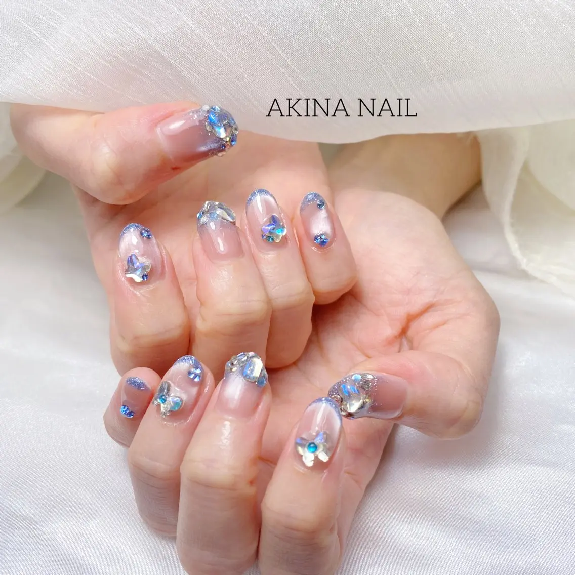 ミディアム 韓国風ヘア ハンドネイル Akina Nail 亀戸のネイルデザイン