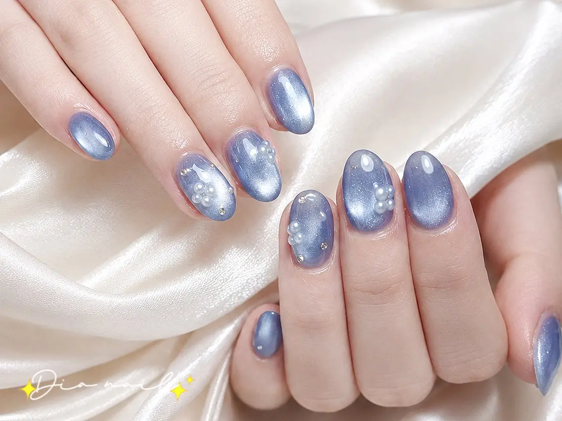 ネイル フットネイル 韓国ネイル レース マグネットネイル ニュアンスネイル ハンドネイル Dia nail サロンのネイルデザイン