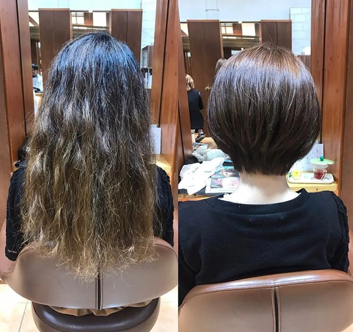 ショート カラー ✂︎ショート、ボブ、 レイヤー🩵YUMIのヘアスタイル