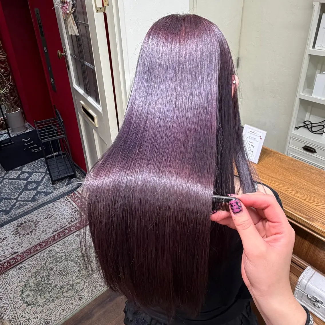 ロング カラー 透明感カラー ラベンダーカラー カット ヘアカラー トリートメント ツヤ髪暖色❤️‍🔥 髪質改善 渋谷 サワのヘアスタイル