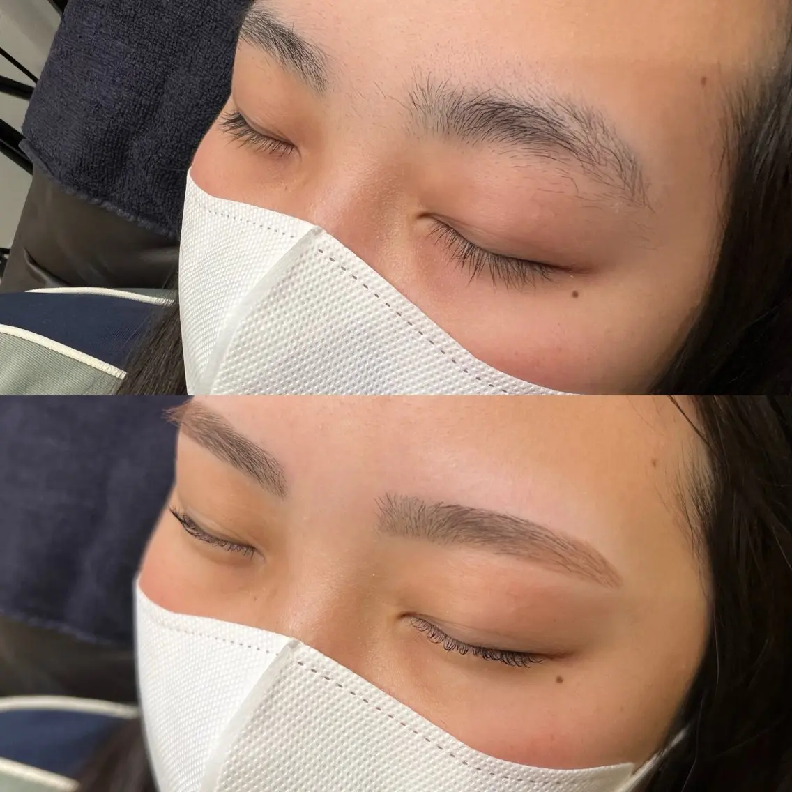メンズ&レディース眉wax(ソフトwax→毛抜き&カット→冷却ジェル→メイク仕上げ)※現金のみの写真