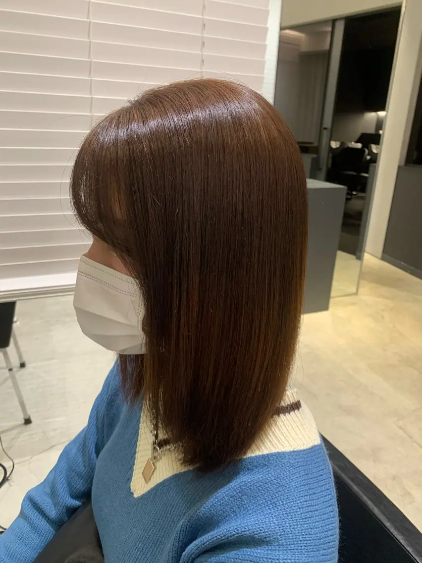 ミディアム 縮毛矯正 吉田 詩穂のヘアスタイル