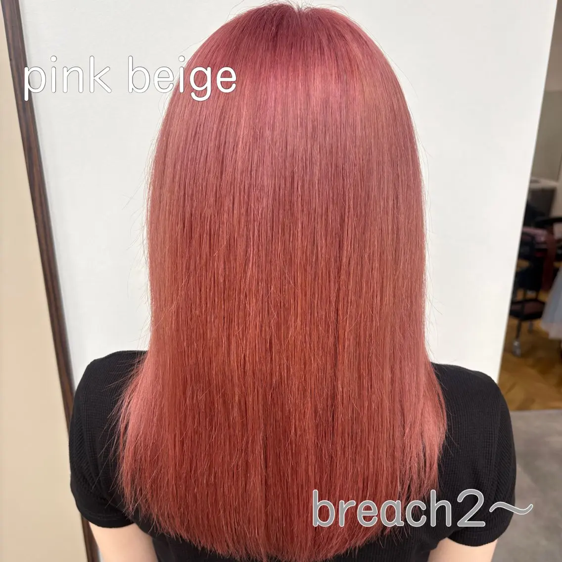 セミロング カラー ベージュカラー ピンクカラー ピンクベージュ ヘアカラー 🫧美髪矯正🫧透明 感カラー🫧チサトのヘアスタイル