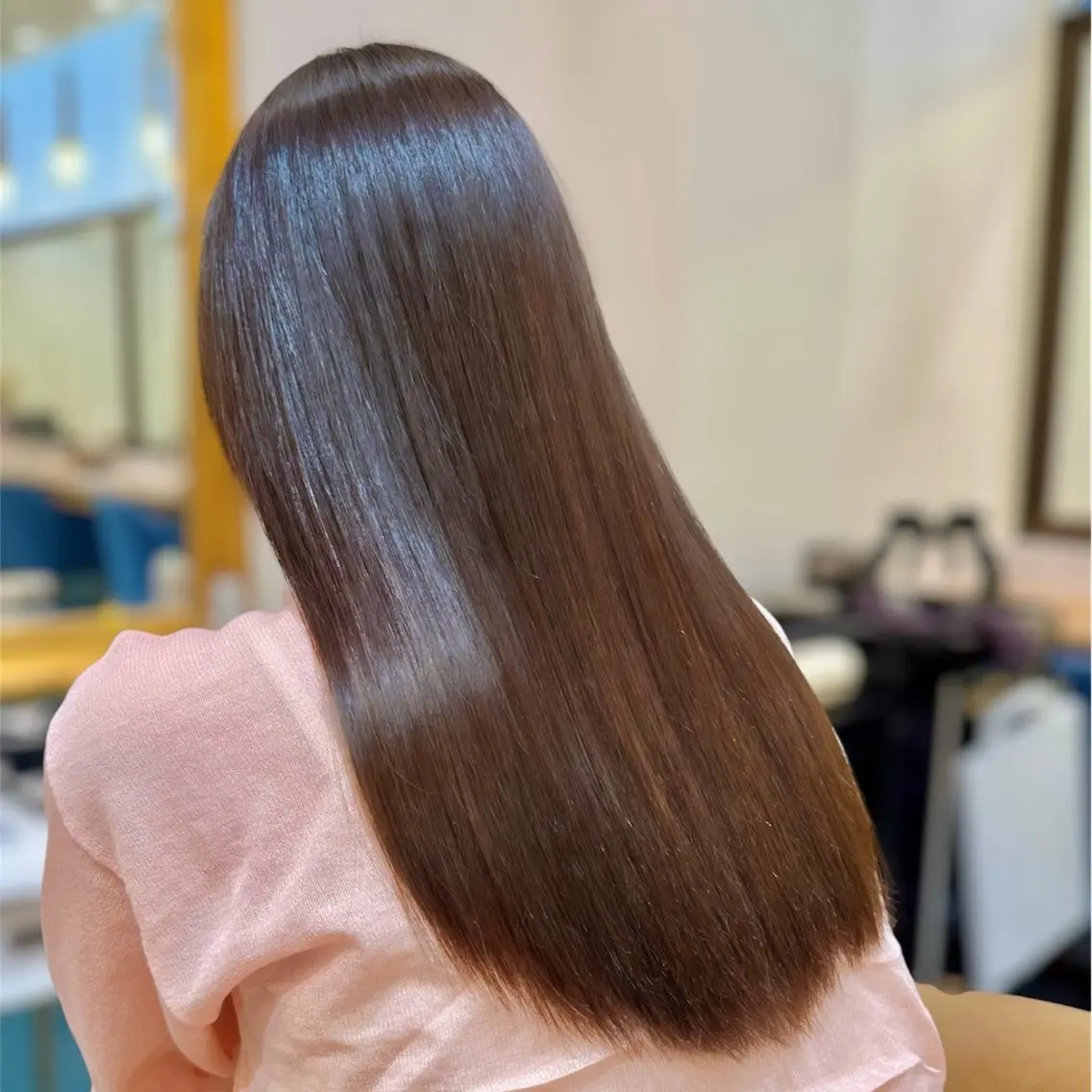 セミロング カラー 縮毛矯正 髪質改善【縮毛矯正】 北千住 田邉 澪のヘアスタイル