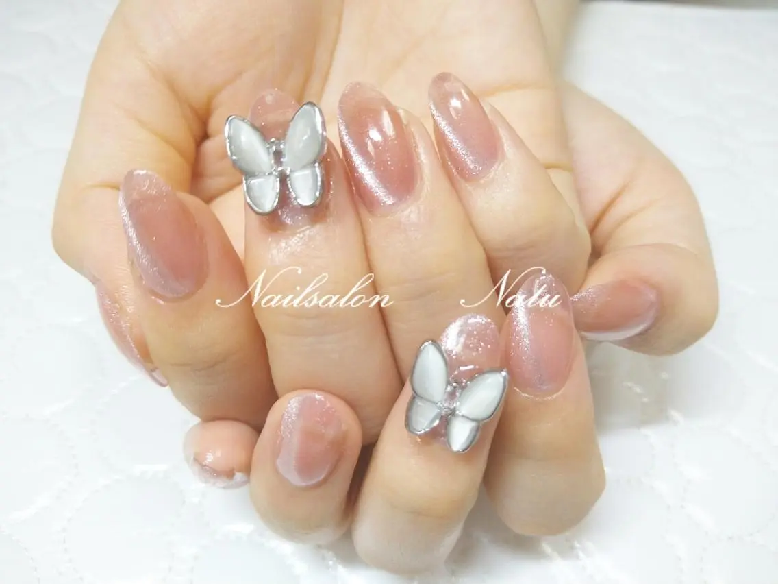 ネイル 長さ出し ラメ(グリッター) マグネットネイル ワンカラーネイル ショートネイル nailsalon　 Natuのネイルデザイン