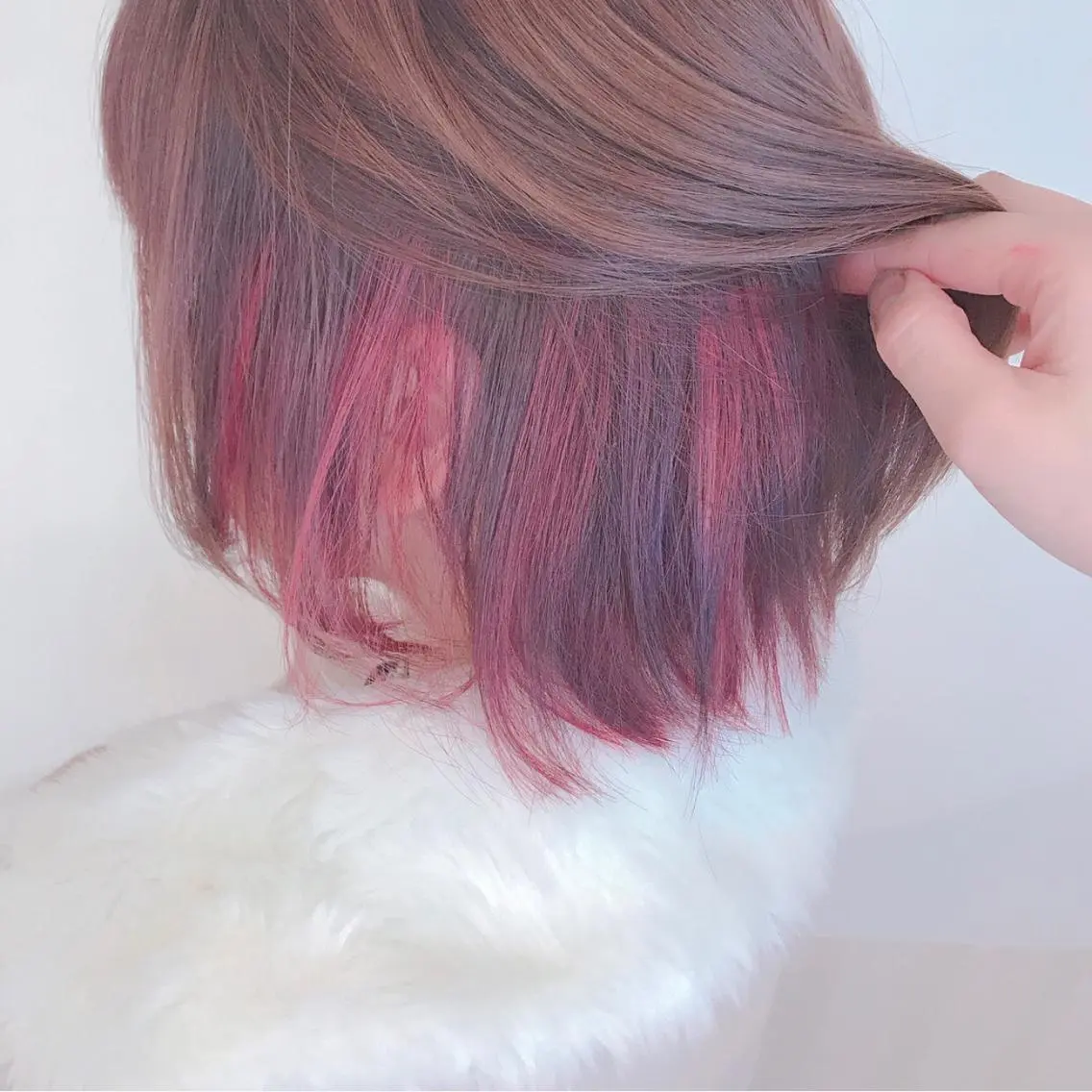 ショート カラー インナーカラー ピンクカラー YUI𓍯エクステ /ニュアンスカラーのヘアスタイル