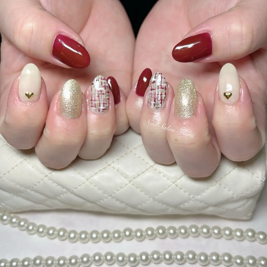 ネイル ツイードネイル ハンドネイル NailSalon Fluraのネイルデザイン