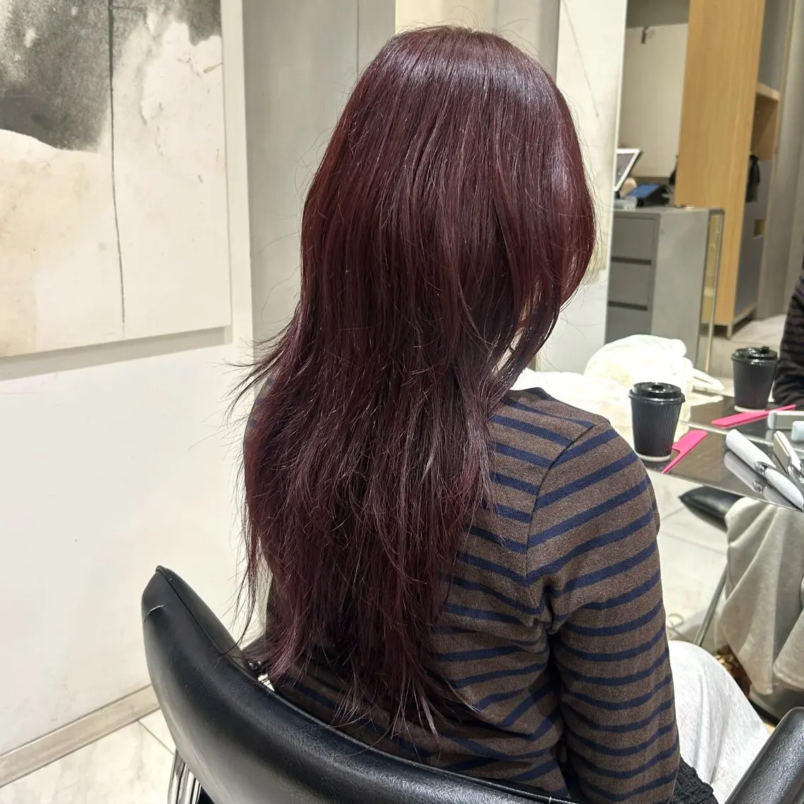 カラー ブリーチ ダブルカラー ブリーチなしカラー ピンクカラー ヘアカラー サラ艶/韓国ヘア ︎🌟璃奈 (リナ)のヘアスタイル