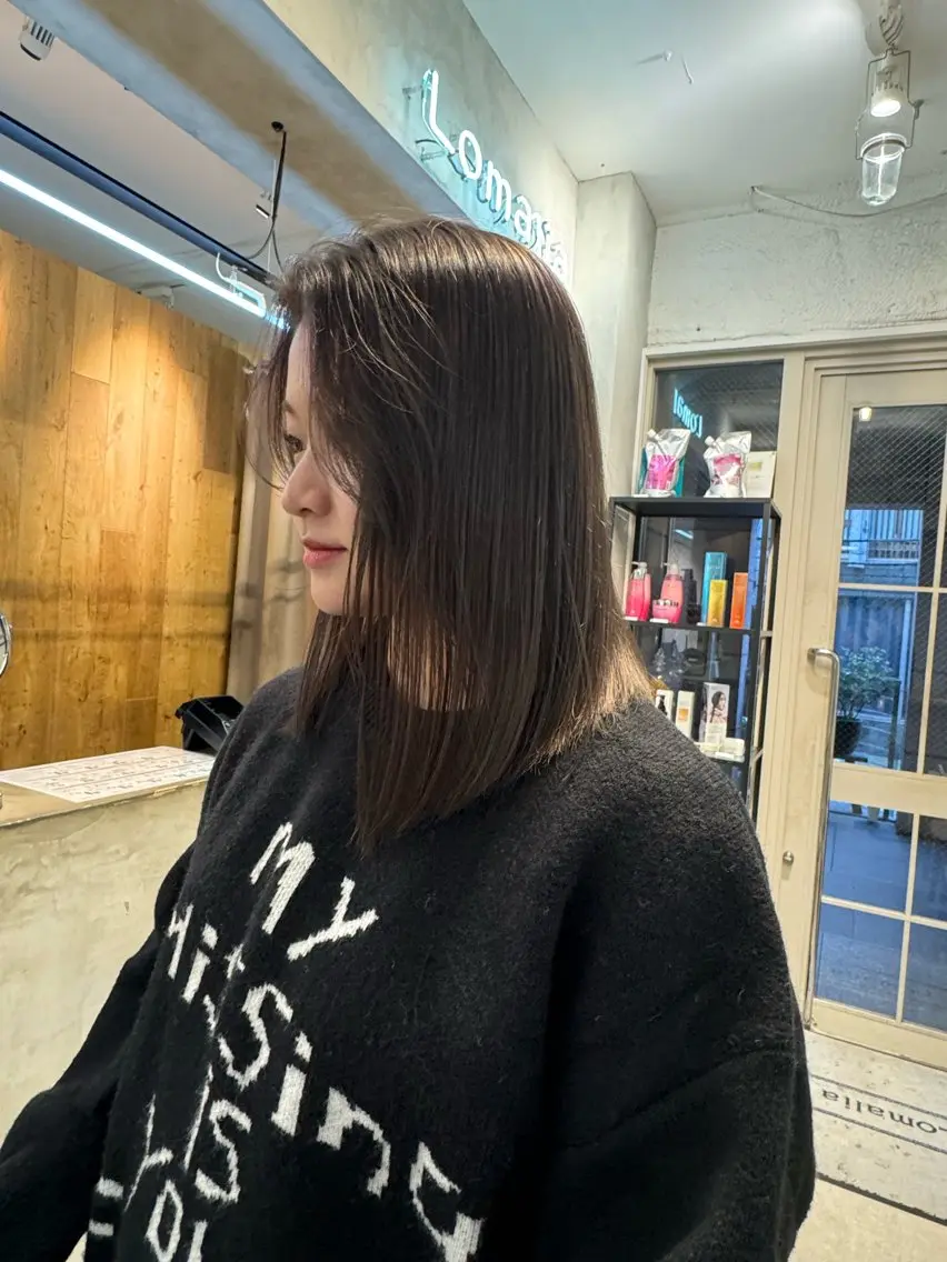 ミディアム カラー カット ヘアカラー トリートメント Lomalia 🤍🫧/makoのマツエク・マツパデザイン