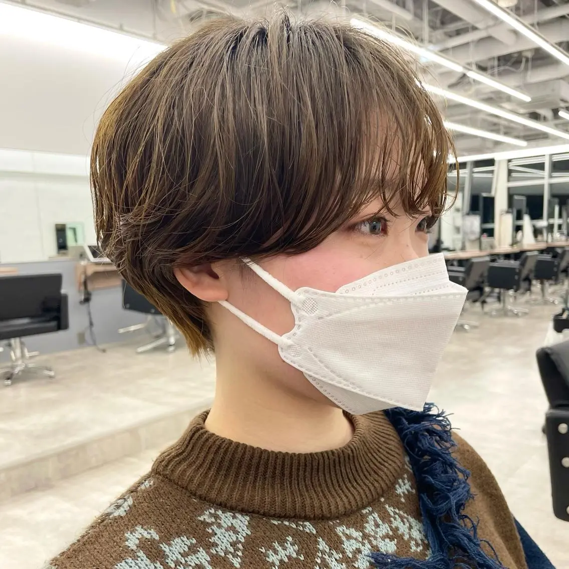 ショート パーマ ショートヘア カット パーマ レイヤーカット/透 明感カラー/西田祐賀のヘアスタイル