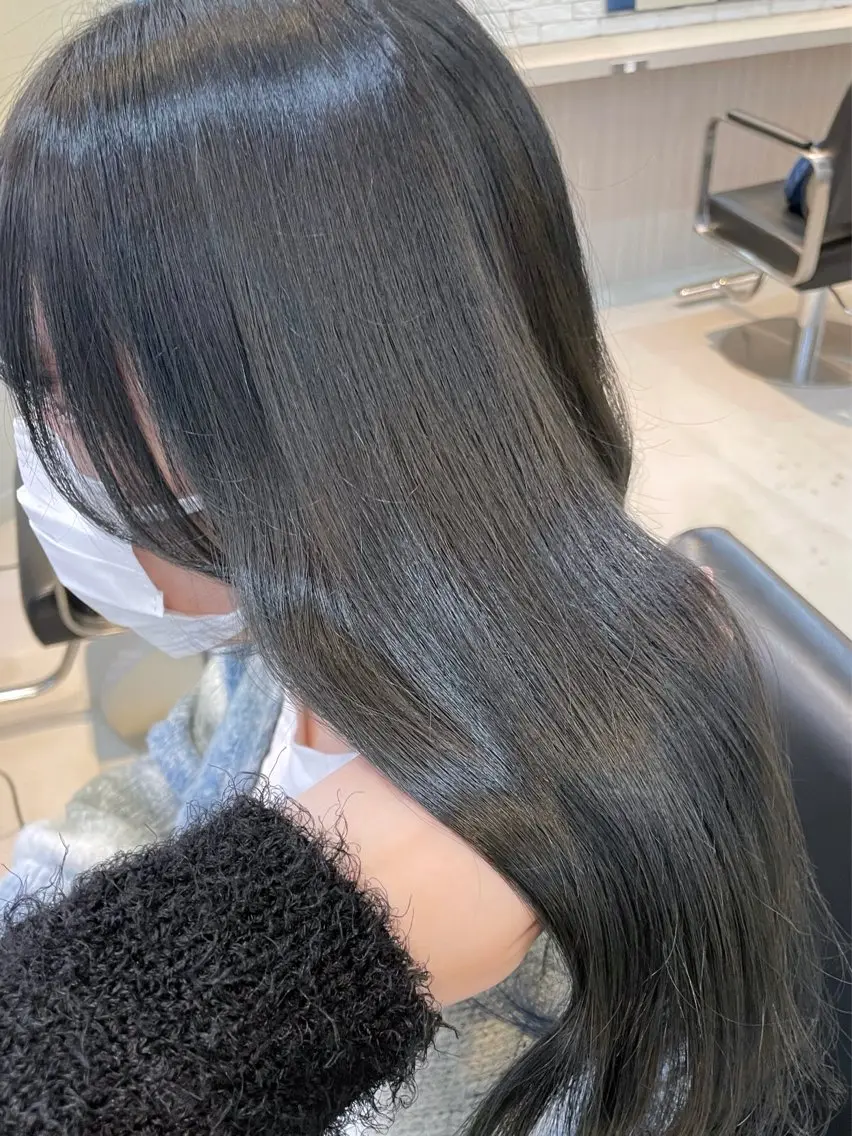 ロング カラー カット ヘアカラー トリートメント miyu♡̷̷ 韓国ヘア/顔まわりのヘアスタイル