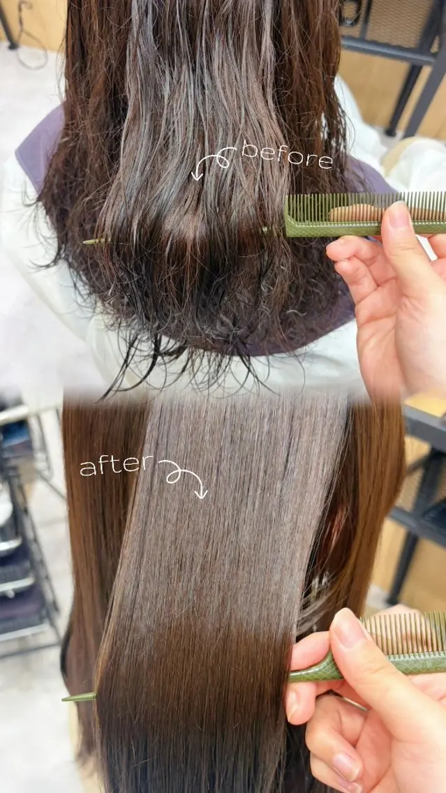 平日限定モデル募集中❣️（⚠️リクエスト可能日はスナップフォトご覧下さい）カット＋髪質改善ストレート（縮毛矯正）の写真