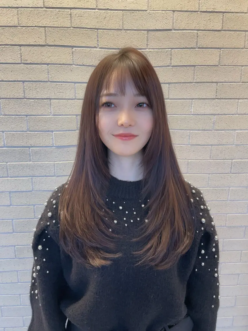 ロング カラー ハイレイヤー 韓国風ヘア レイヤーカット 韓国ヘア/髪質改善 /Harunaのヘアスタイル