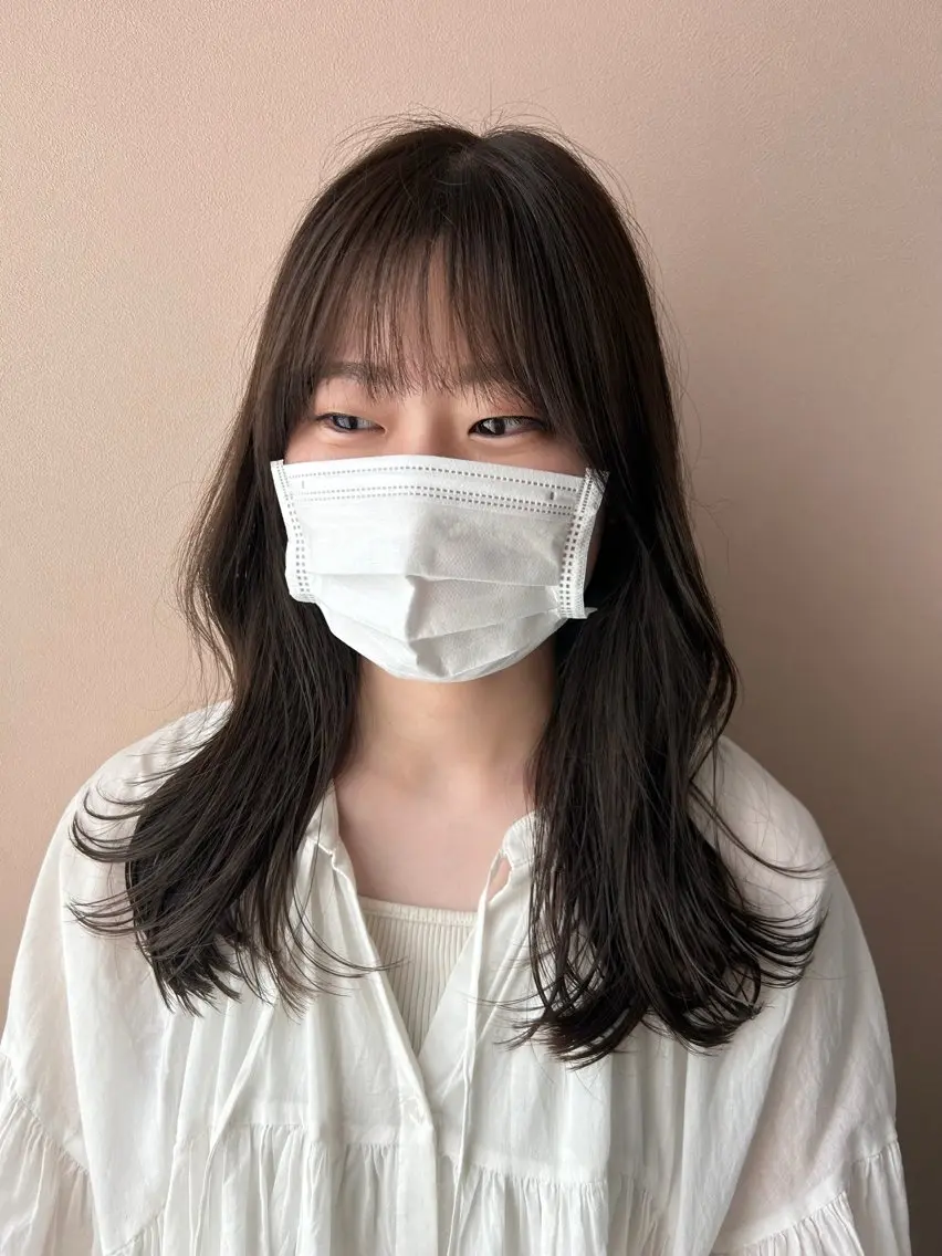 ロング カラー ベージュカラー オリーブベージュ hubhair レイヤー/透明感のヘアスタイル