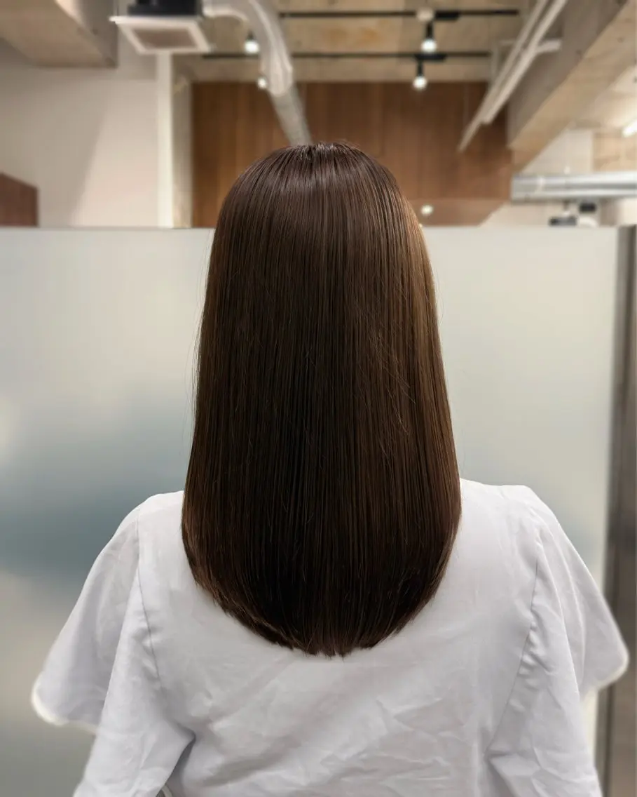 セミロング カラー セミロングパーマ トリートメント カット ヘアカラー トリートメント 縮毛矯正+モテカラー 🎀✨MIHOのヘアスタイル