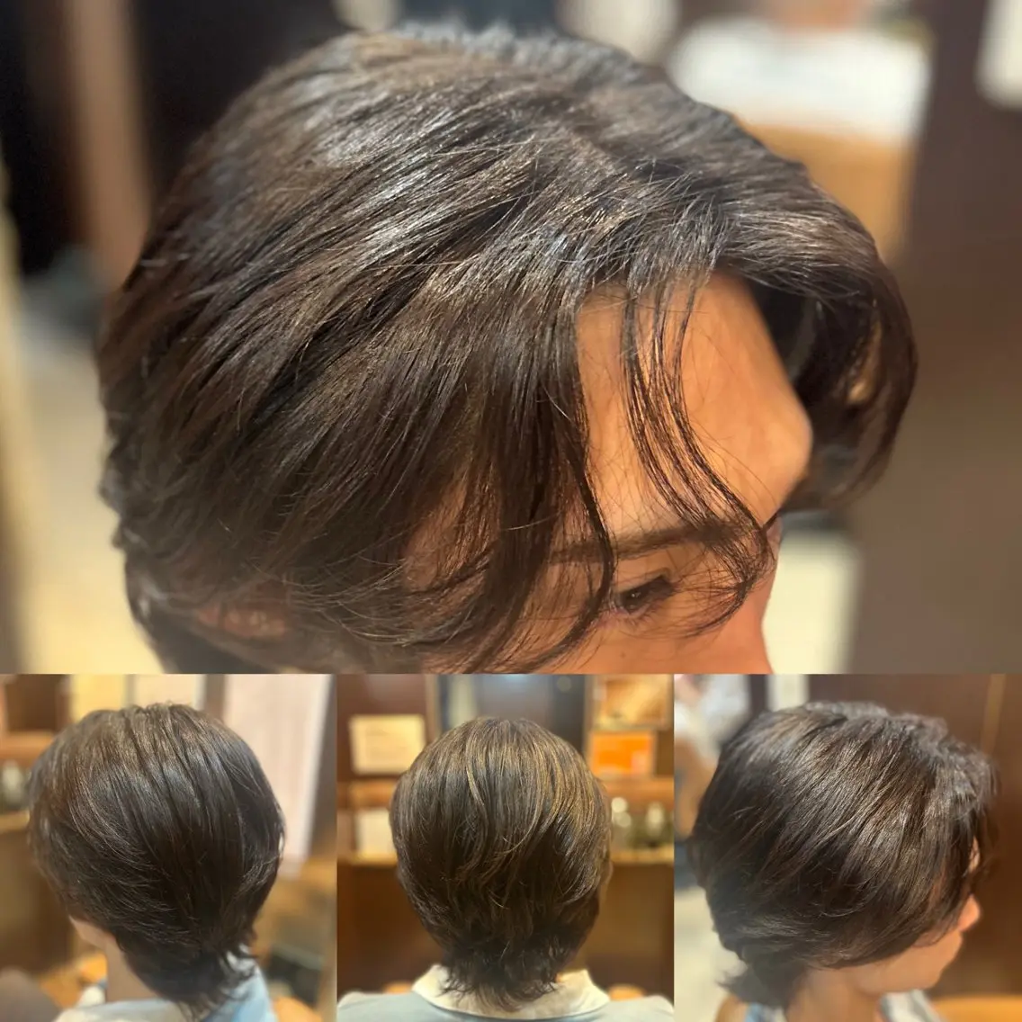 ミディアム パーマ メンズ 根尾 海咲のヘアスタイル