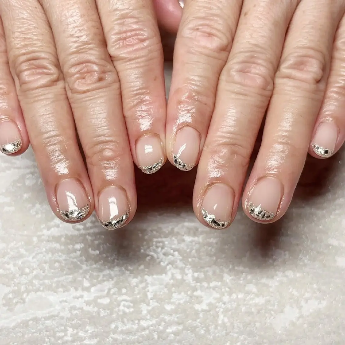 ネイル フラッシュネイル フレンチネイル ガラスフレンチ 韓国ネイル マグネットネイル JULIE NAILのネイルデザイン