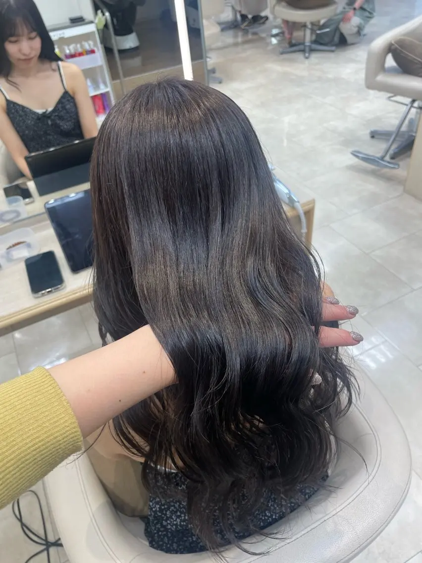 ロング カラー ブリーチなしダブルカ ラー🎀透明感/AOのヘアスタイル