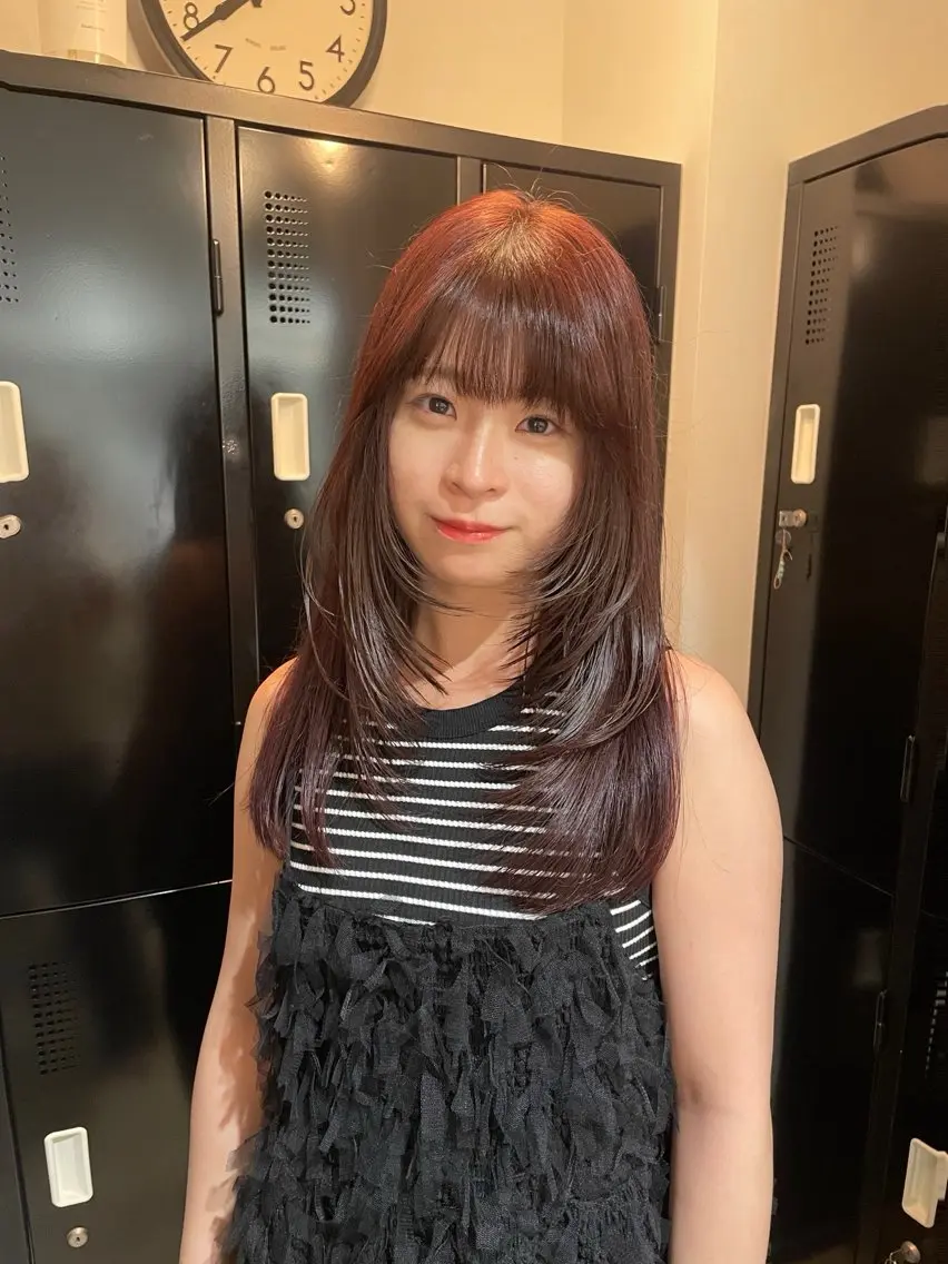 ロング 顔まわりレイヤー 韓国風ヘア レイヤーカット ロング LOREN/ miuのヘアスタイル