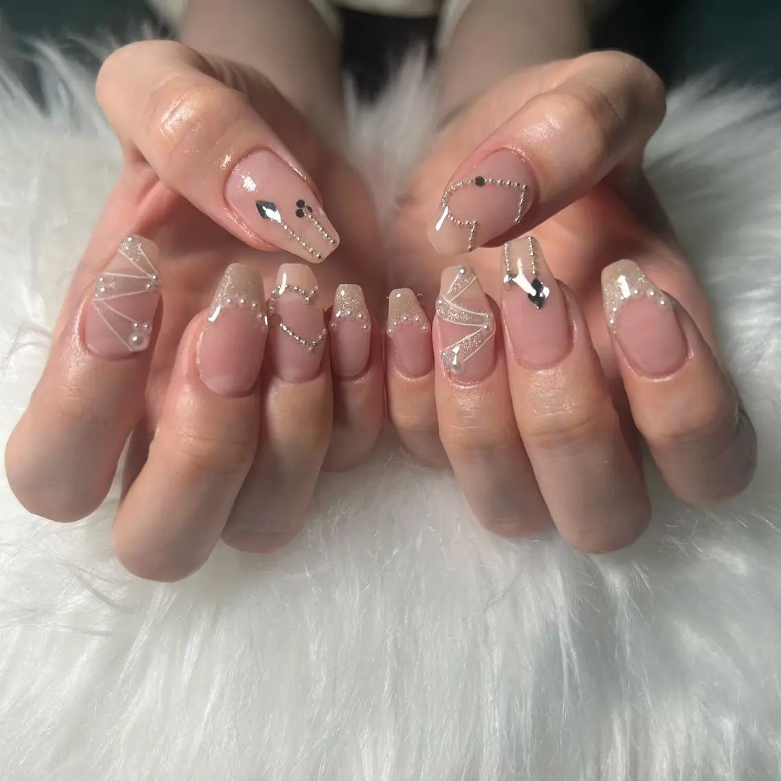 ネイル ハート リボン ハンドネイル haac nailsのネイルデザイン