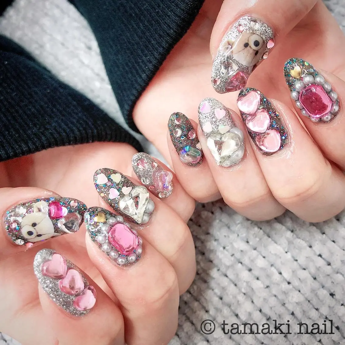 ネイル キラキラネイル ハンドネイル MAYME TAMAKIのネイルデザイン