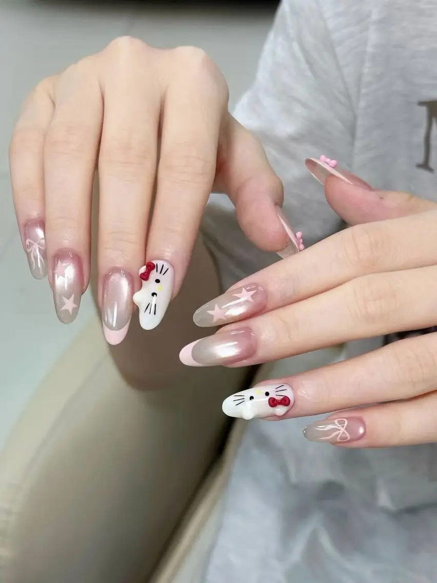 ネイル アートネイル 長さ出し ジェルネイル マグネットネイル ニュアンスネイル ハンドネイル Cloudy Chan Nailのネイルデザイン