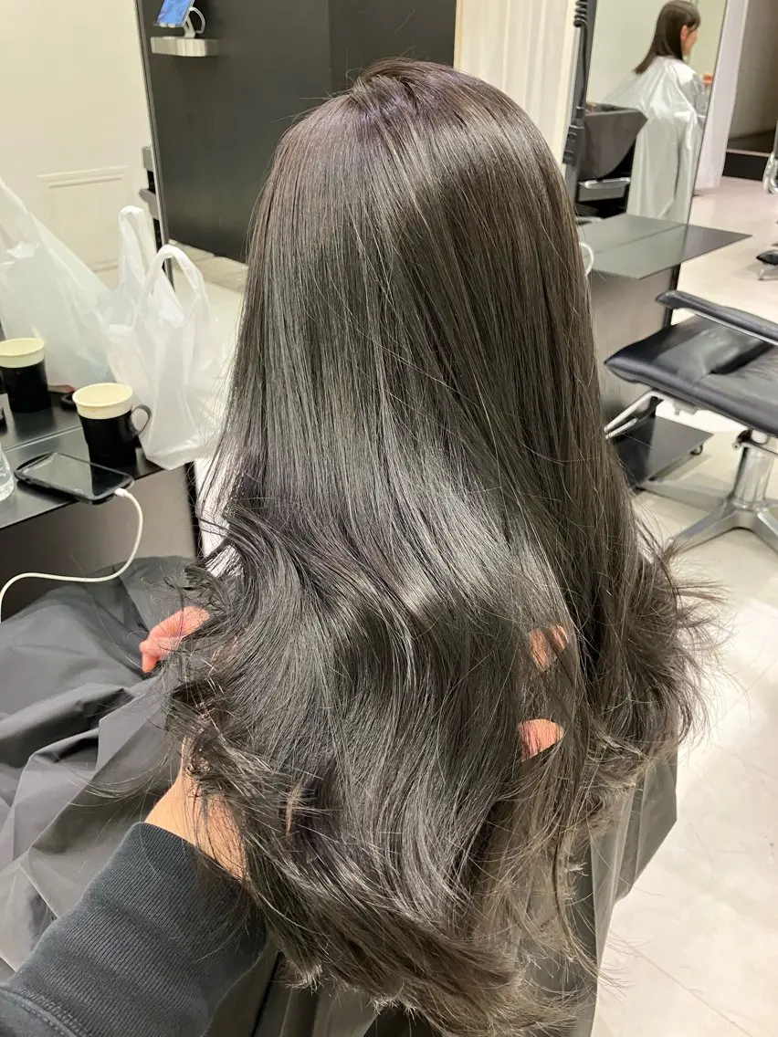 ロング カラー カット ヘアカラー トリートメント 💖ブリーチなし透明 感💖ASAHIのヘアスタイル