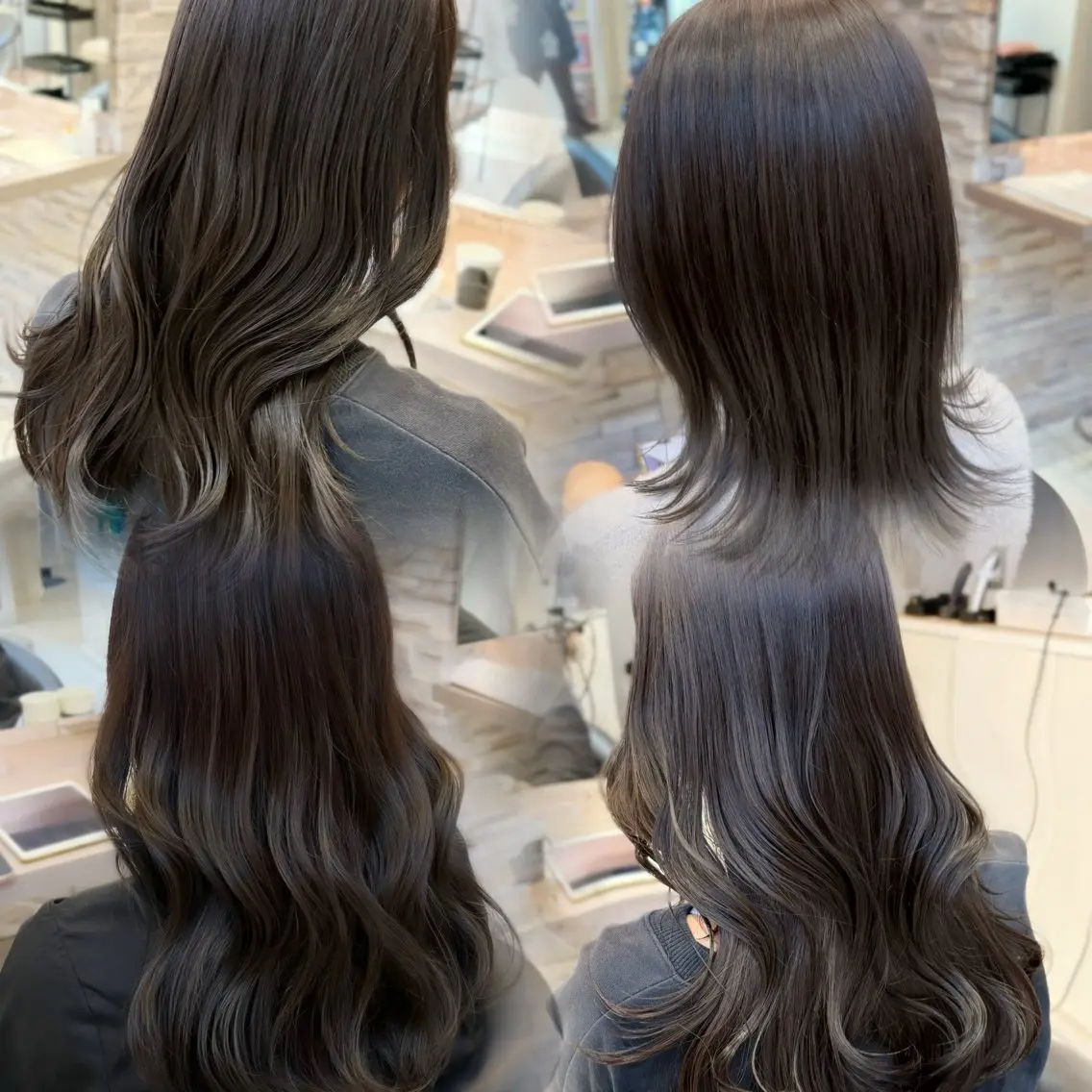 セミロング カラー 透明感カラー グレージュ カット ヘアカラー トリートメント 透明感カラー/ くびれヘア/館岡俊平のヘアスタイル