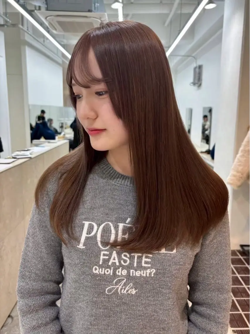 セミロング メンズ トリートメント 艶ブリーチなしカラー 🐹🤍ナナカのヘアスタイル
